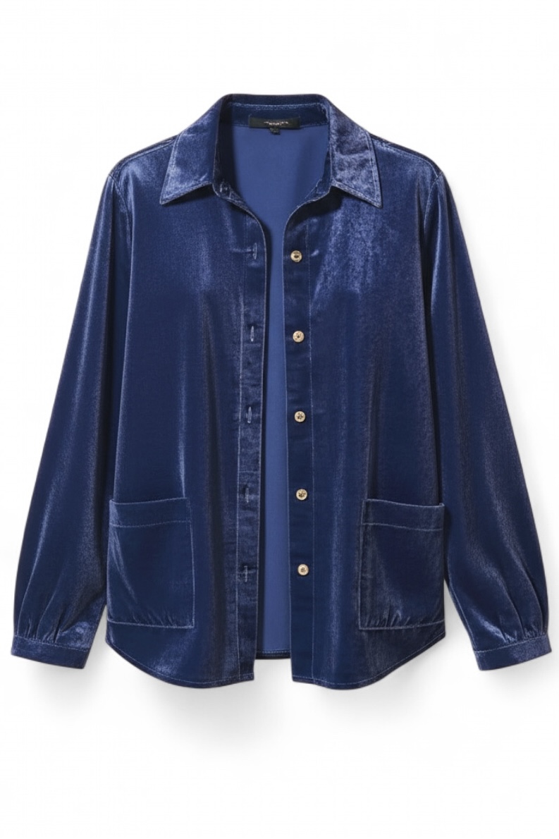 Chaqueta terciopelo azul Hana